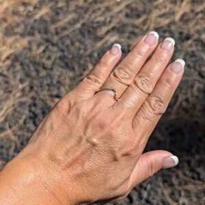 Handmade‎ Navajo Sterling Silver Wave Single Wire Ring Native American Jewelry